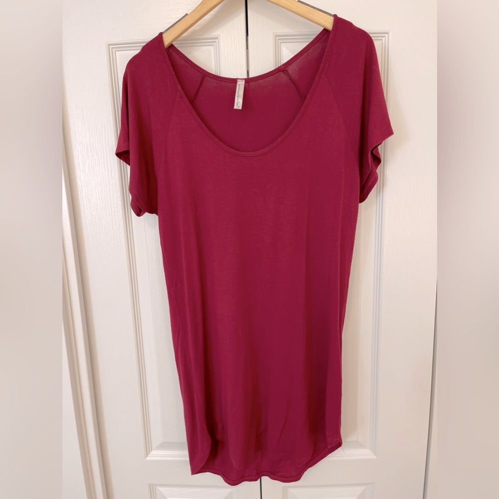 Isaac Liev Tunic Length Top XL Short Sleeve Legging Friendly Solid